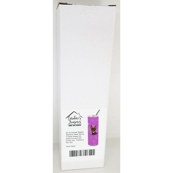 Chihuahua Chocolate and White #2 Stainless Steel 20 oz Skinny Tumbler, Pink - Picture 4 of 4